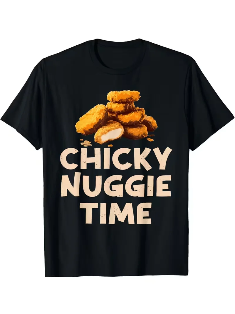 A Funny Fast Food T-Shirt That Trades Brothers for Chicken Nuggets.Powered By Chicken Nuggets Funny T-Shirt Daily Streetwear