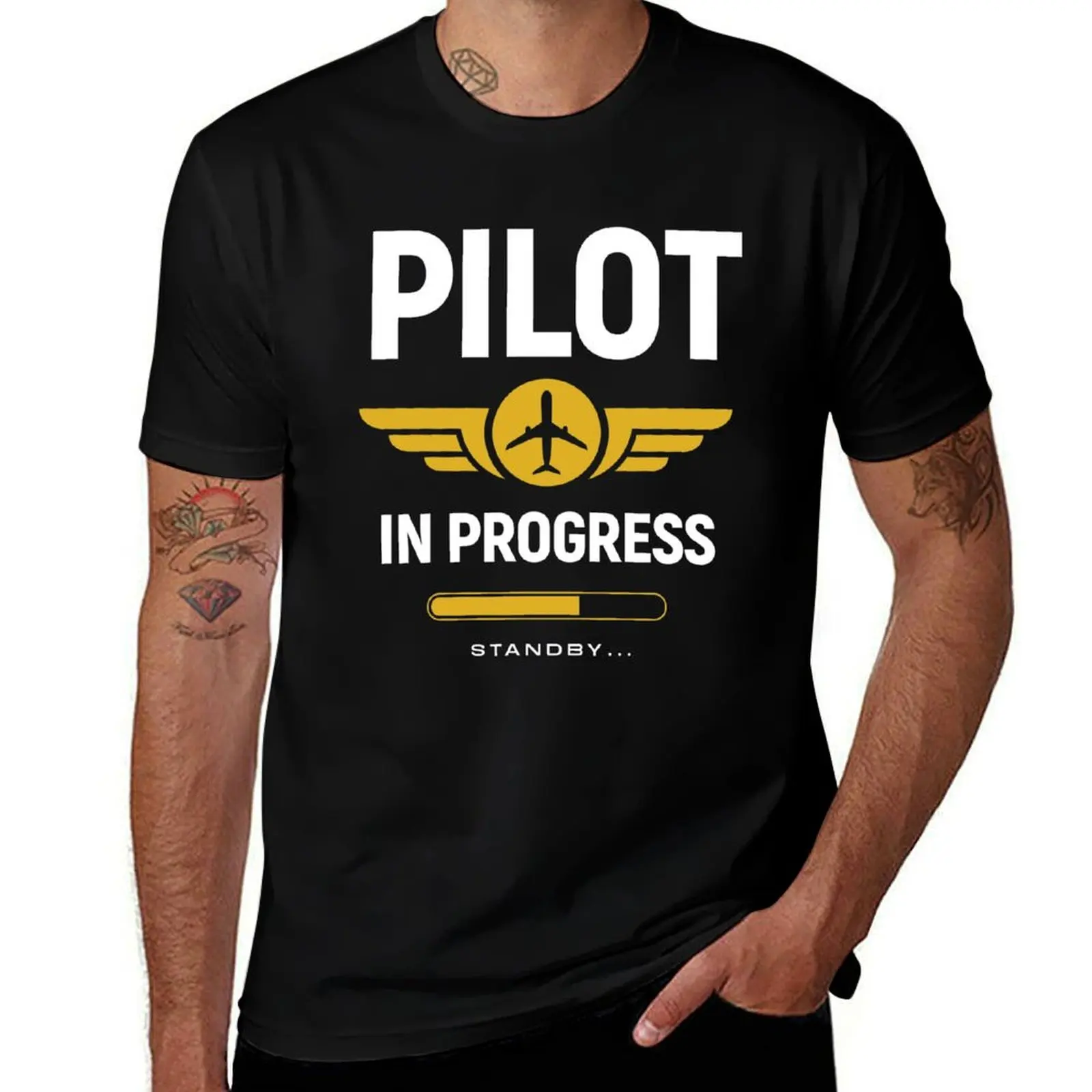 

Pilot in Progress Flight School Student T-Shirt man t shirt summer anime tshirt T-shirt