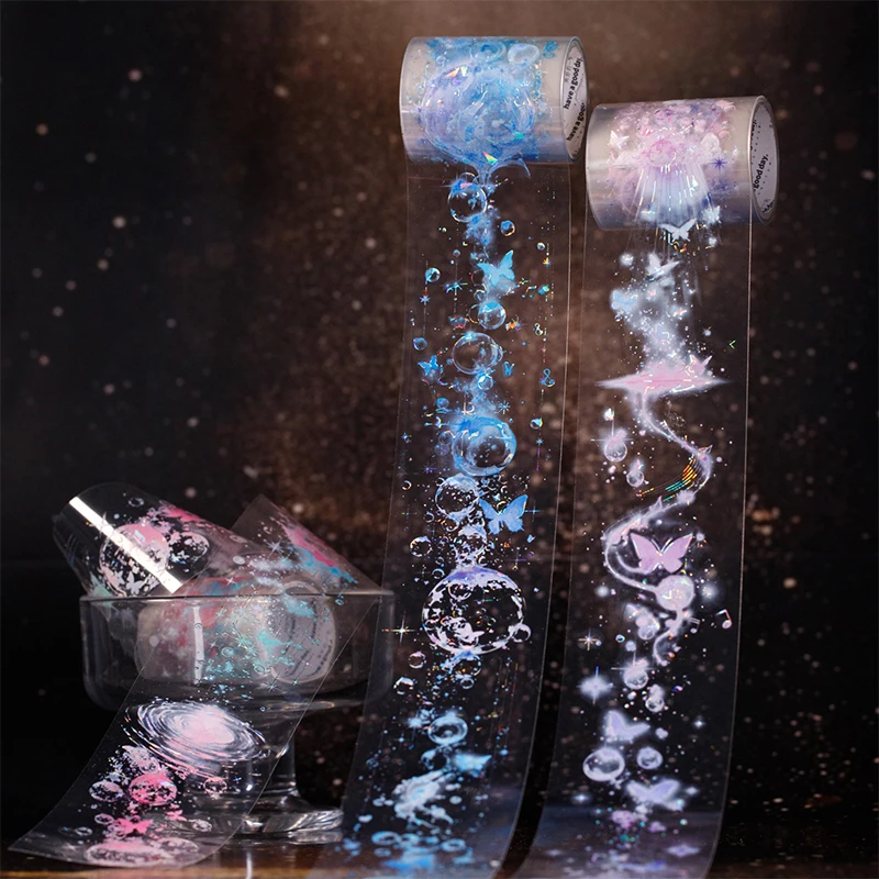 Mr Paper 200cm/roll Butterfly Shadow Series Shell Glow Decorative Tape Handbook DIY Calendar Frame Cup Diary Material Stickers