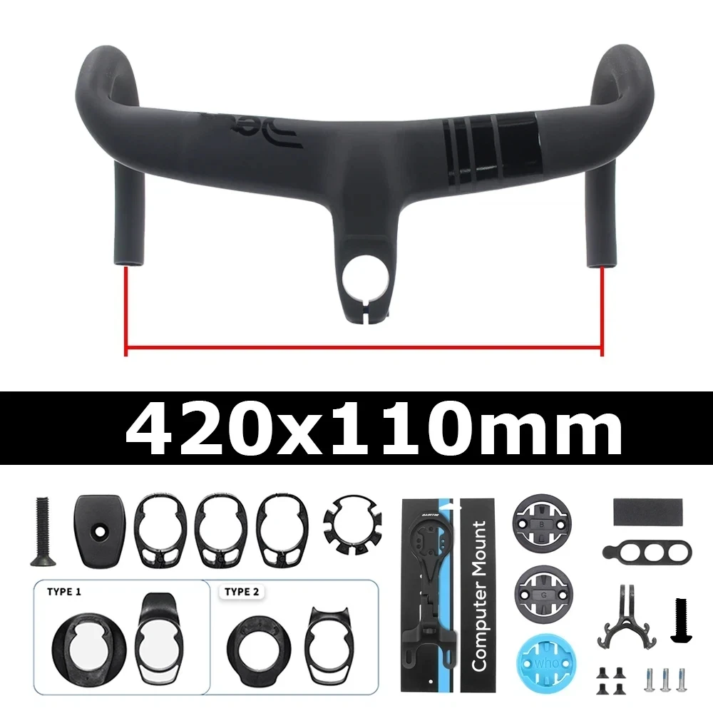 Full Carbon Fiber Fiets Cockpit, Racefiets Interne Kabel Geïntegreerd Stuur Di2 Met Mount & Spacer, Clip diameter 28.6mm, DEDA