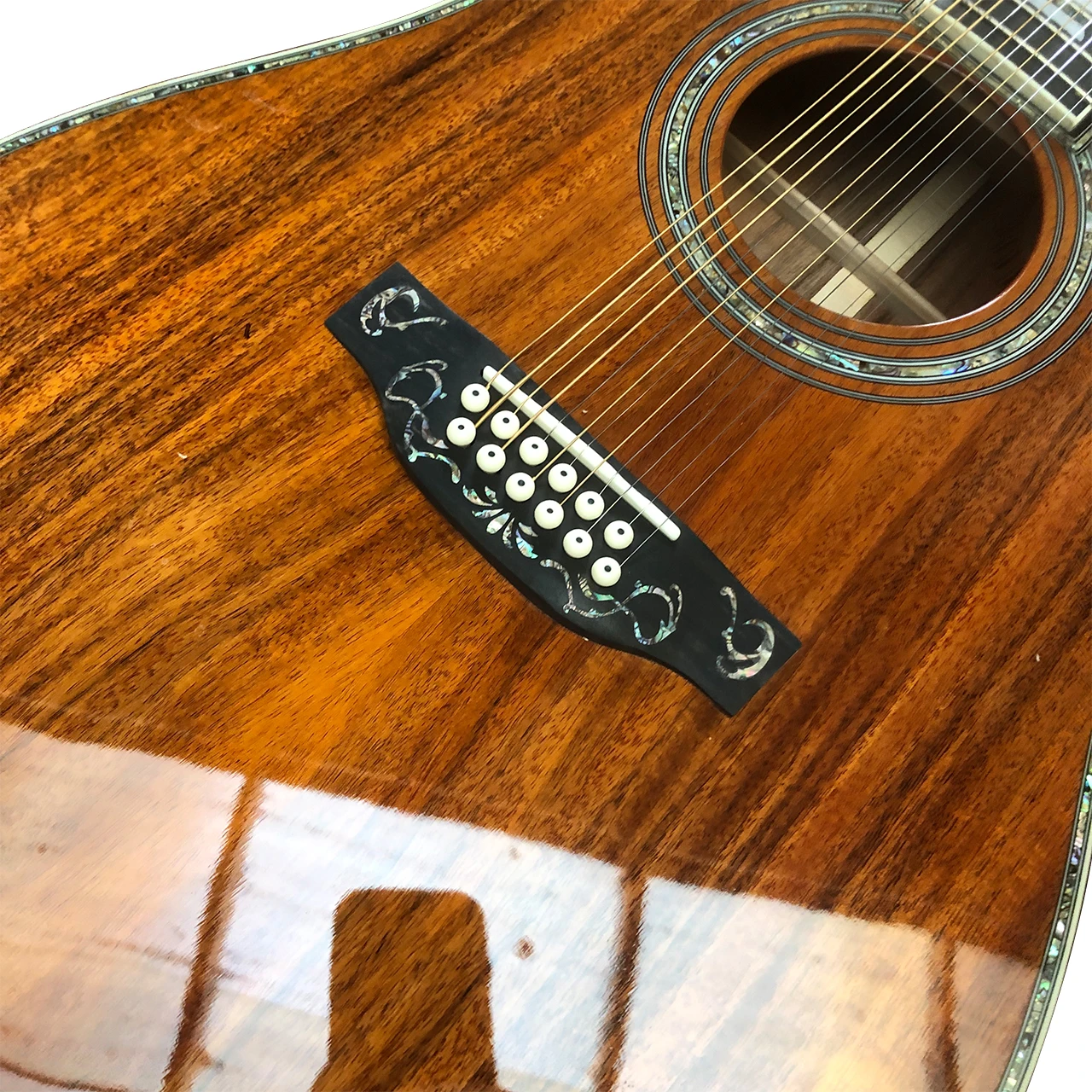 41 inch KOA wood full solid wood black finger full abalone acoustic wood guitar