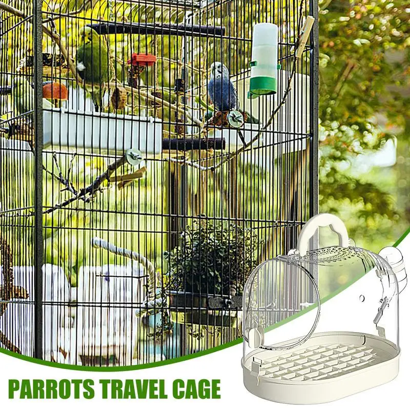 Parrot Take-Out Cage Portable Bird Transport Cage Transparent Carrier Breathable parakeets breeding container Bird Supplies