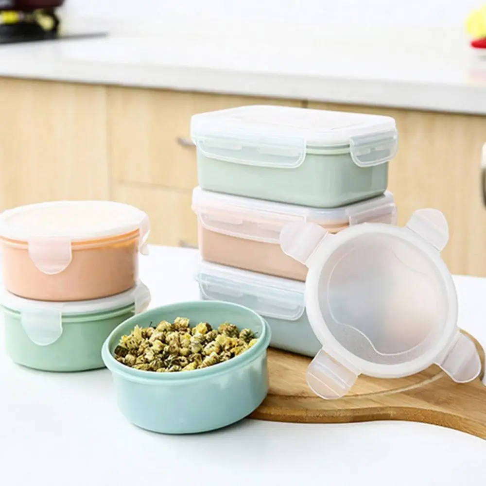 280/380ml Microwave Lunch Box Bento Box Fresh Keeping Fridge Organizer Food Storage Box Vegetable Fruit Storage Box Kids Bowl