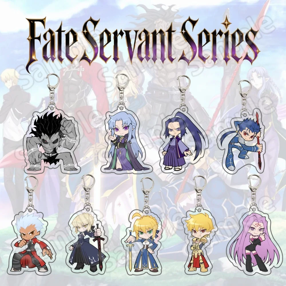 Llavero de acrílico Chibi de Anime Fate Stay Night FGO: Saber, Salter, Gilgamesh, Archer, Lancer, Rider, Caster, Assassin, Berserker