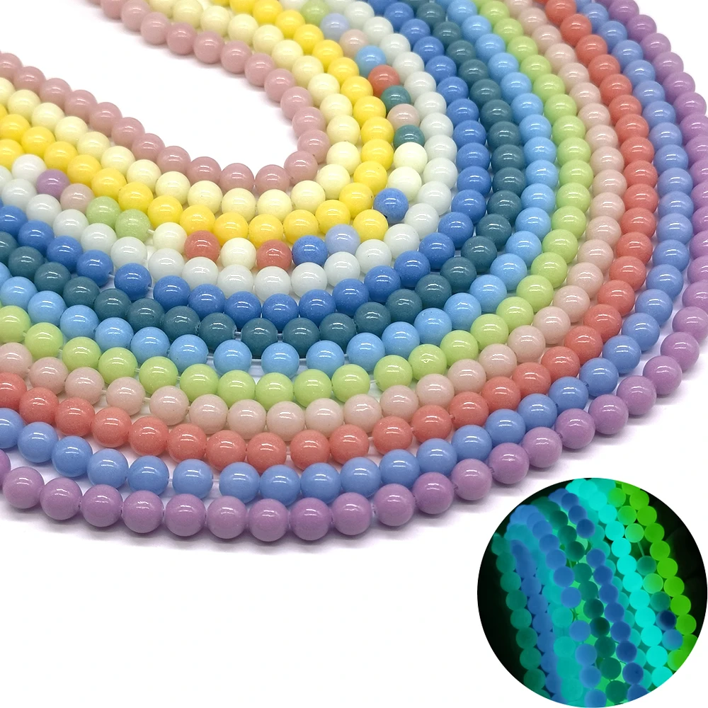

Natural Luminous Stone Beads Light Glowing In the Dark Loose Crystal Healing Beads Wholesale DIY Jewelry Accessories 6/8/10mm