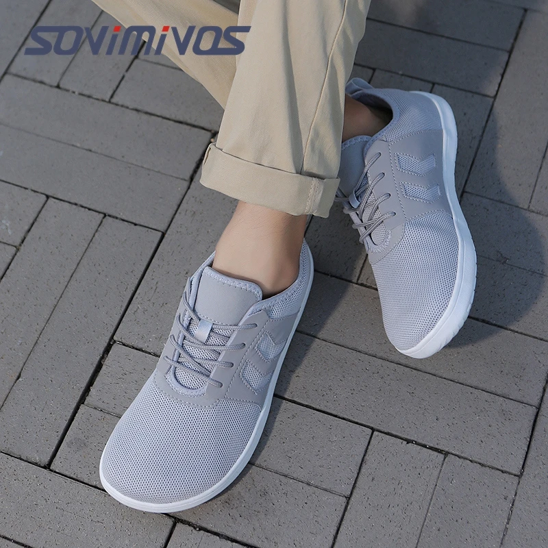 

Мужские туфли босиком с широким носком, очень широкие минималистичные кроссовки, дышащая уютная спортивная обувь с сеткой, повседневная женская прогулочная обувь