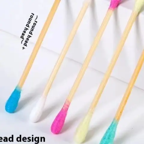 500 ピース/箱クリーン衛生綿棒カラー双頭綿棒メイク落とし耳綿棒化粧品ツール