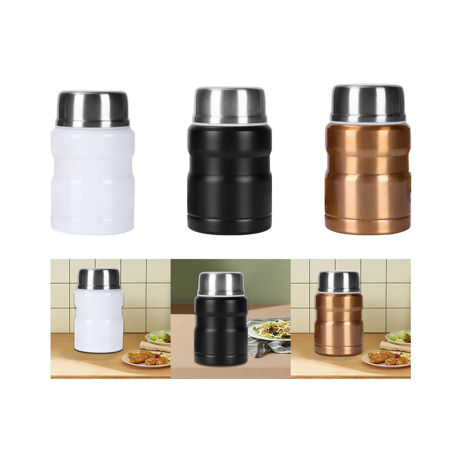 Flask for Hot Cold Food Portable Insulated Soup Container 500ml Thermal Flask for Cold Drink Picnic Barbecue Camping Ice Cream