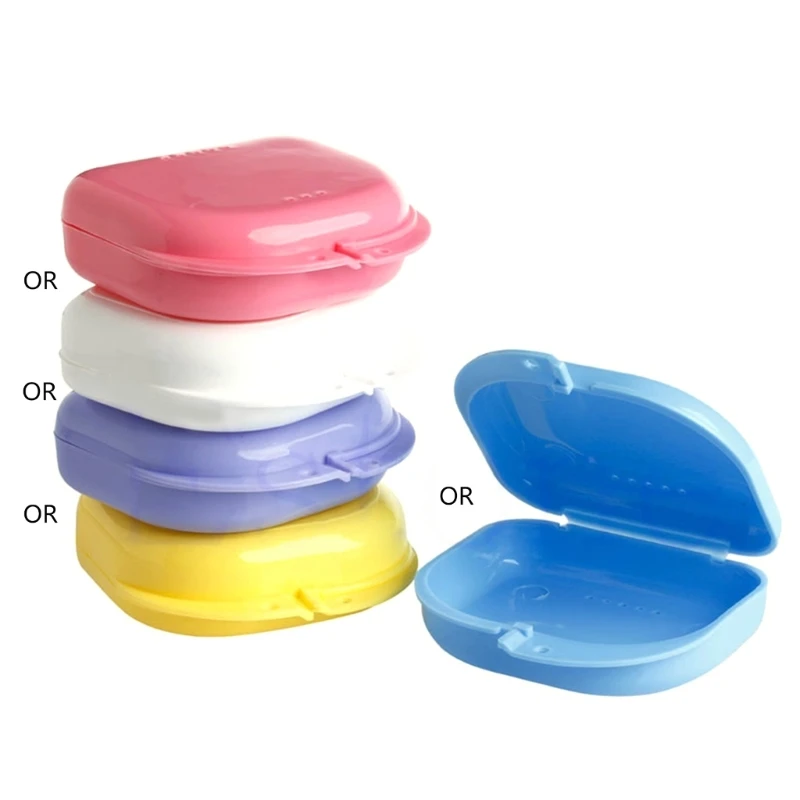 Newly Dental Orthodontic Retainer Denture Storage for Case False Teeth Box Mouthguard Container with Vent Holes for Trav