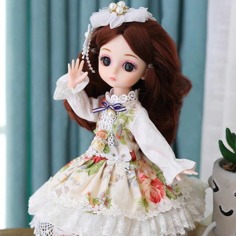 

30 см 1/12 детская кукла принцессы BJD, нарядная кукла, игрушка с одеждой, обувь, 13 суставов, подвижное, милое, сладкое лицо, подарок на день рождения для девочек