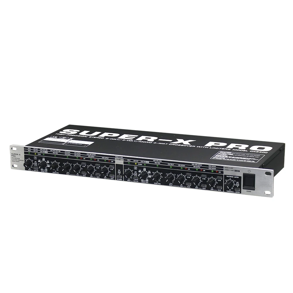 CX3400 Professional Subwoofer Crossover High Precision 2/3/4-Way Frequency Divider Limiter Pro Accessory for Studio Recording