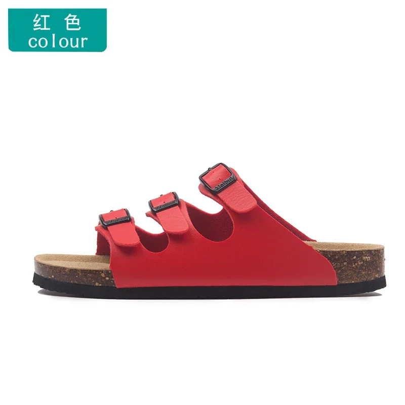 

Women's Slippers Summer Lovers Flat Bottom Anti-slip Cork Slippers Thick Bottom Outdoor Leisure Beach Sandals Women Shoes