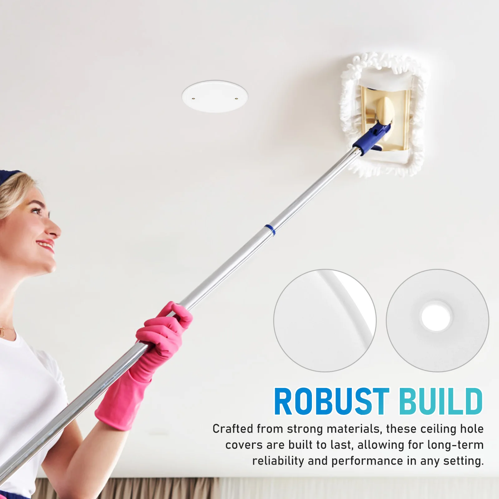 

8pcs Blank Ceiling Plate Round White Electrical Box For Light Fixture Protection Modern Outlet Plate Recessed Light Cover Cable