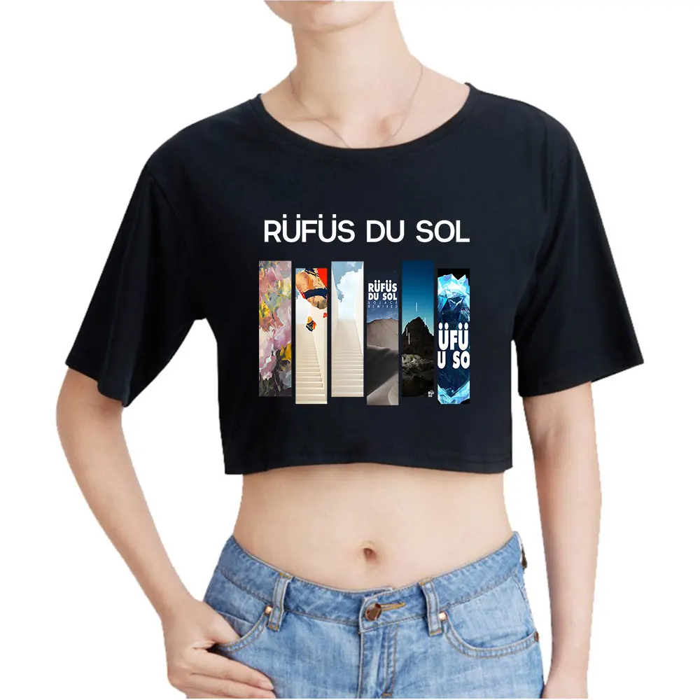 

Rufus du Sol Merch Топ Футболка с круглым вырезом Топы большого размера Женская футболка Повседневная одежда с принтом Модная повседневная одежда