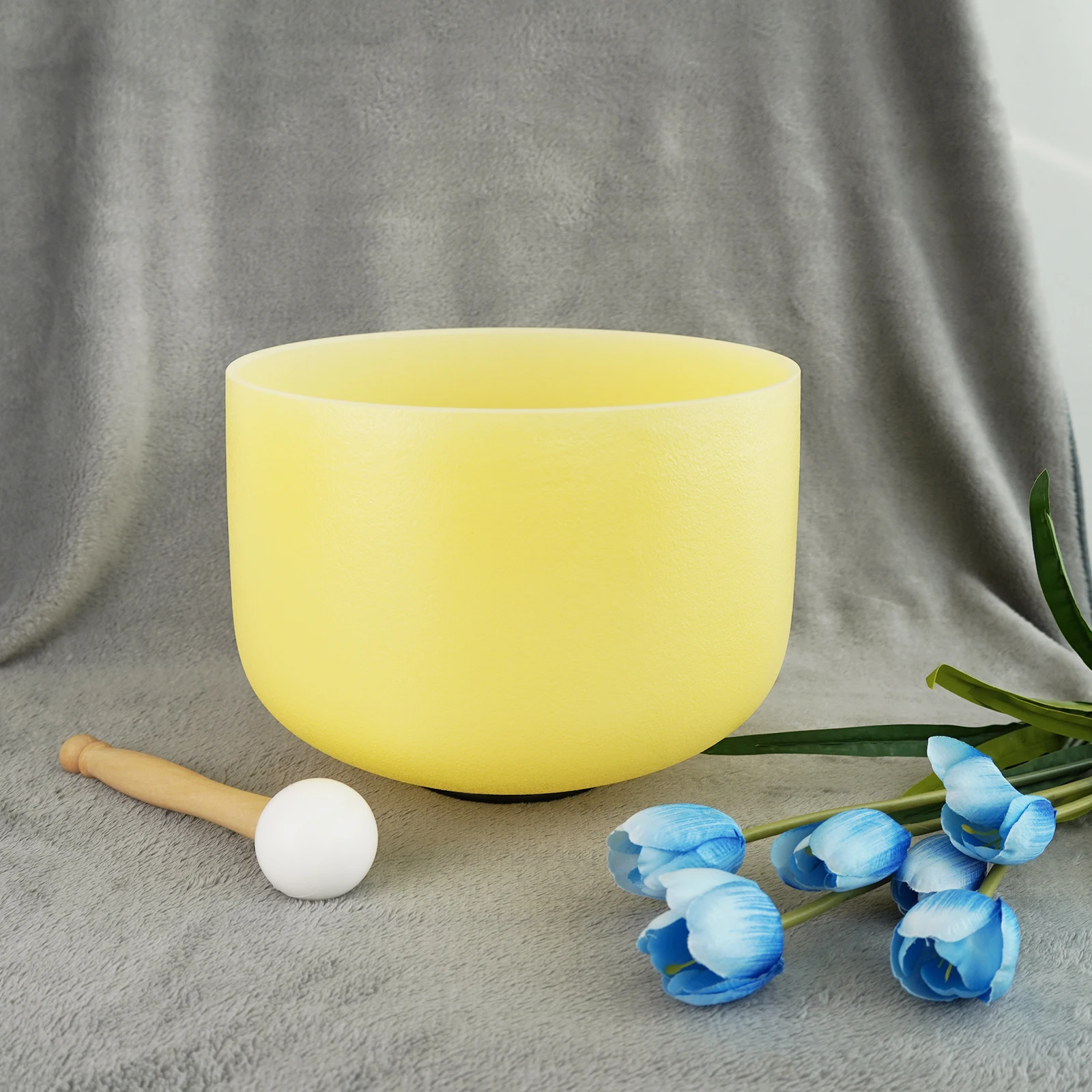 Star Linkup 10 Inch Lemon Yellow Quartz Crystal Singing Bowl Tuned to E Note, Specially Designed to Activate & Balance Solar Plexus Chakra. The gentle resonant vibrations support yoga practice