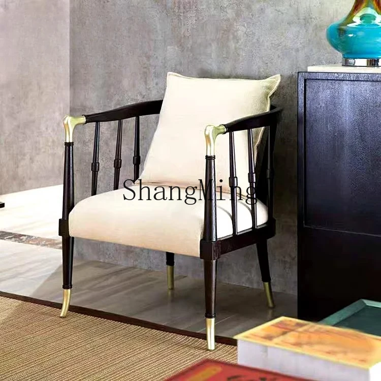 

SM simple modern solid wood single leisure chair small apartment living room balcony bedroom sofa chair