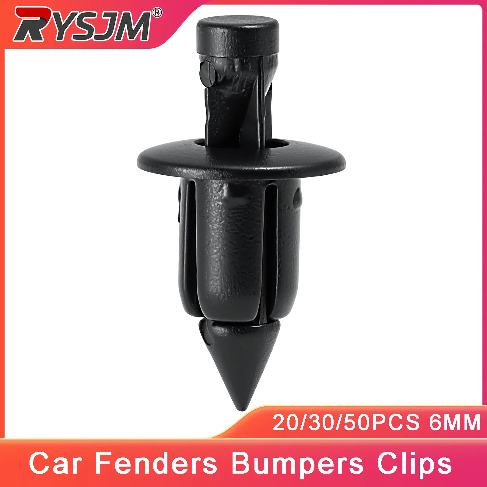 20/30/50PCS Clipes de Fixação para Carro, Parafusos Pretos de 6MM para Para-lamas e Para-choques de Carros Honda, Suzuki, Kawasaki