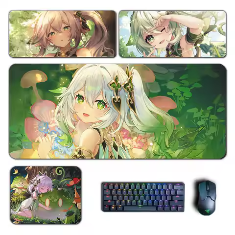 Nahida Mouse Pad Genshin Impact Mousepad Lesser Lord Kusanali Keyboard Padding Computer Pad Anime PC Gaming Accessories Desk Mat