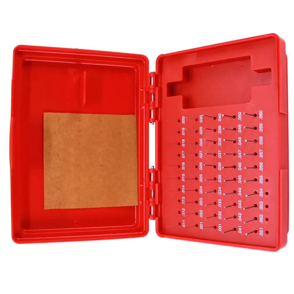 Steel Pin Gauge Set 0.011-0.060 Inch 50 Pcs M0 Grade Z Bearing Steel For Hole Diameter Measurement And Caliper Calibration Tool