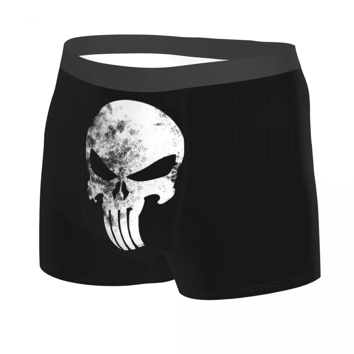 Custom Vintage Punisher Skeleton Skull Boxers Shorts Men\'s Briefs Underwear Cool Underpants