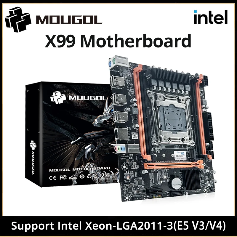 MOUGOL X99 게이밍 마더보드, USB3.0 듀얼 채널 DDR4 메모리, PCIEx16 LGA2011-3 지지대 M.2 NVME, 데스크탑 컴퓨터 부품용