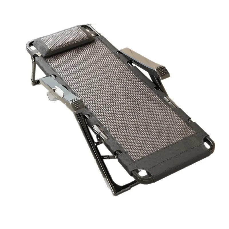 Office backrest folding recliner can sit and lie down, lunch break chair, nap bed, outdoor dual-purpose folding chair