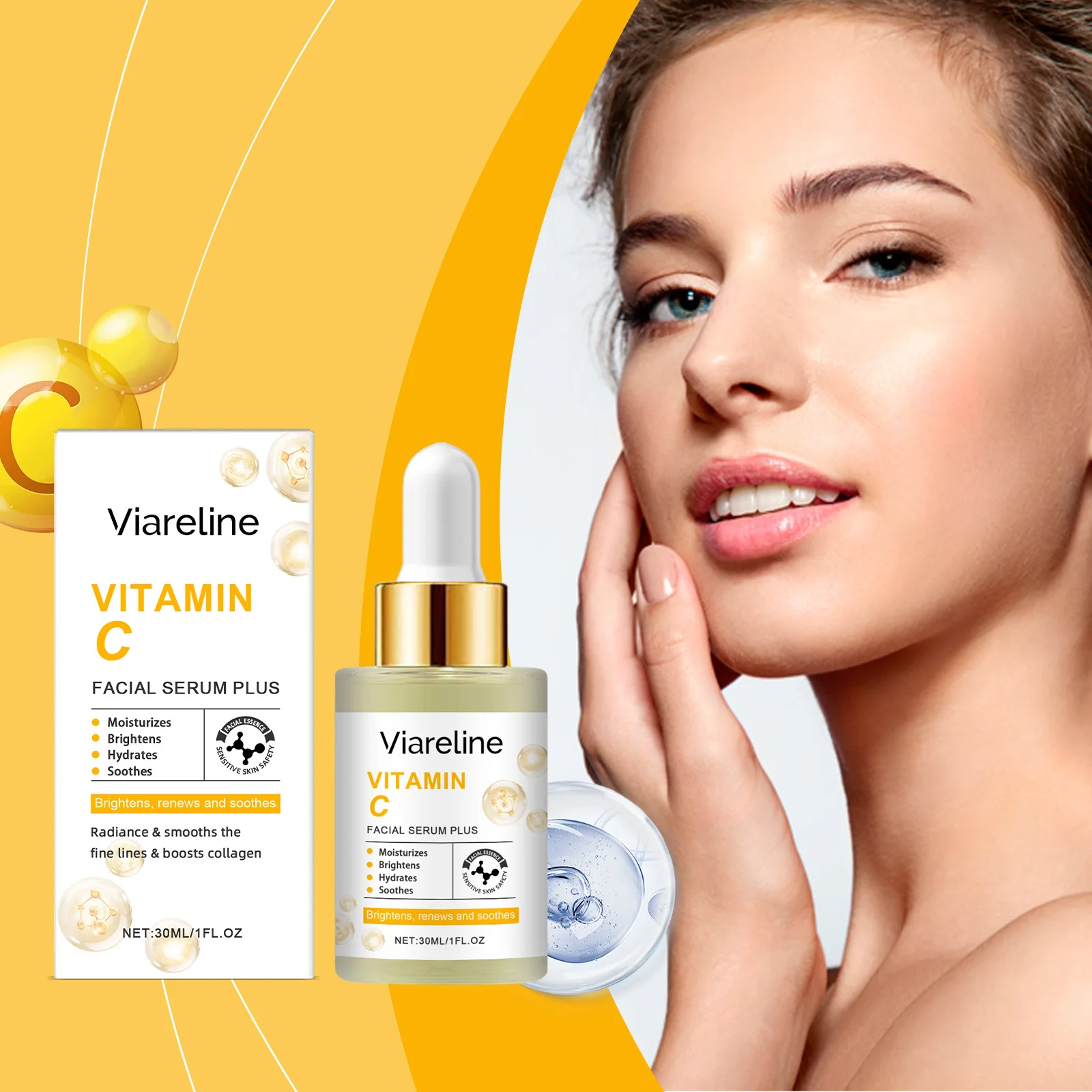 Soro facial hidratante de vitamina C, nutritivo, melhora a elasticidade da pele, reduzindo linhas finas, essência diária para cuidados com a pele