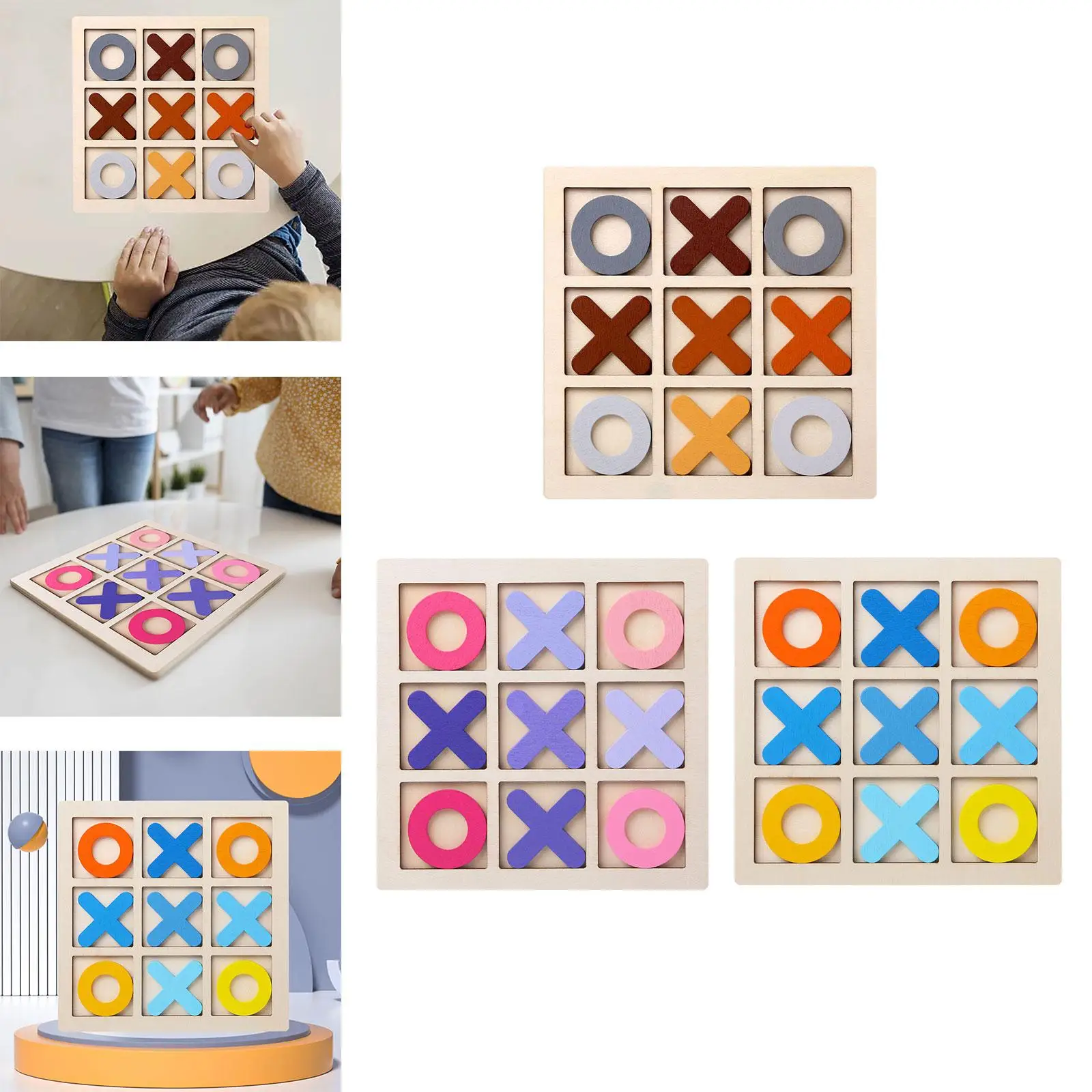 Gioco da tavolo per famiglie in legno Tic TAC Toe per bambini adulti all'aperto al coperto