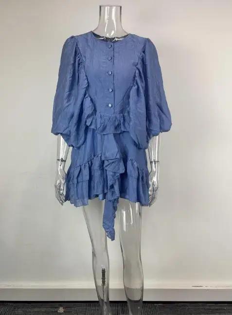 

Women's Dresses Spring Daily Clothing Fashion New Style Casual Elegant Temperament Solid Color Sweet Ruffle Long Sleeve Dress