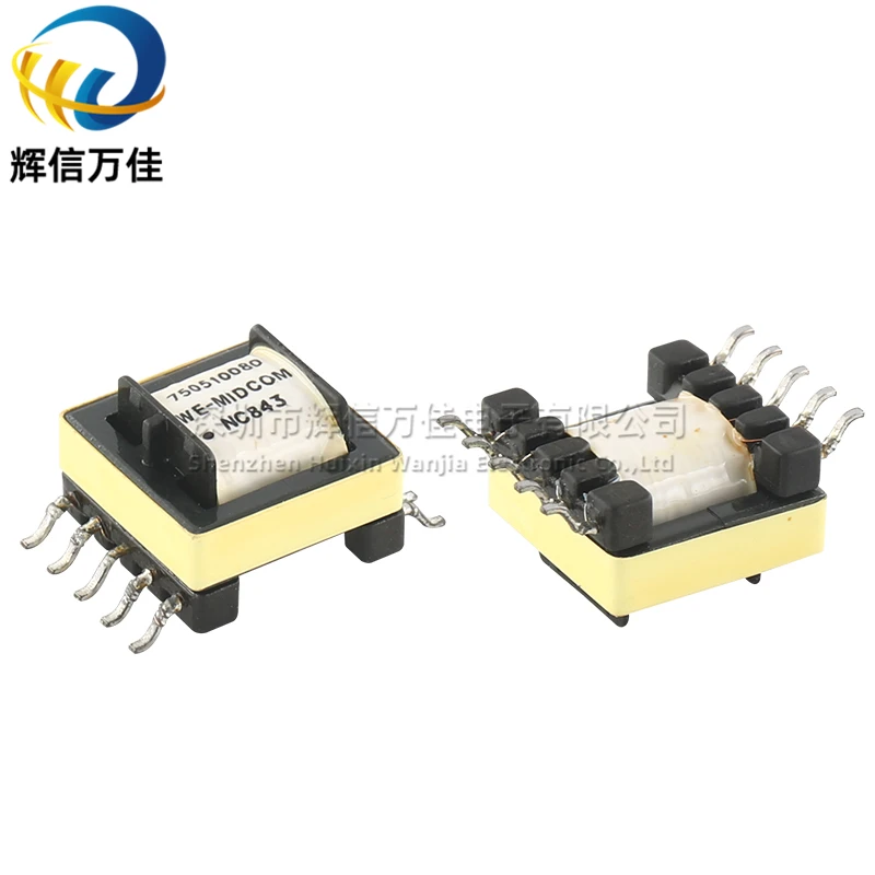 10PCS/Imported SMD 1:1:1:1 10MH Dual Winding 1500VAC Signal Isolation Pulse Power Transformer 750510080