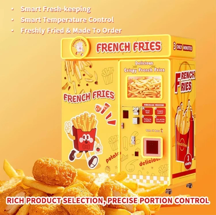 Custom Automatic Water Treatment French Fries Vending Machine Touch Screen Fast Serve Potato Chips Fry Equipment