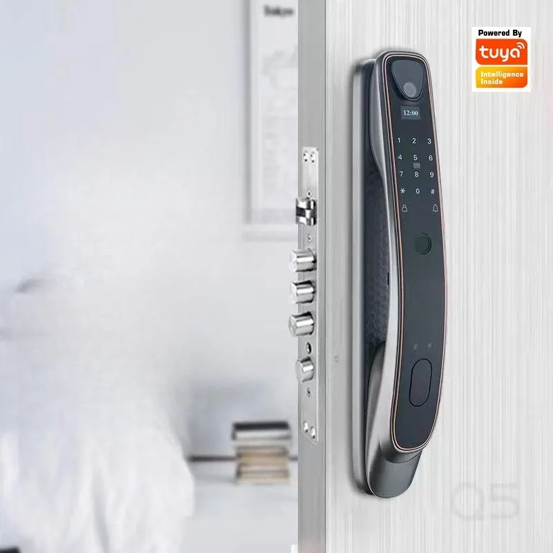 Tuya Wifi Household Electronic Password Lock Visual Cat Eye 3D Facial Recognition Automatic Fingerprint Smart