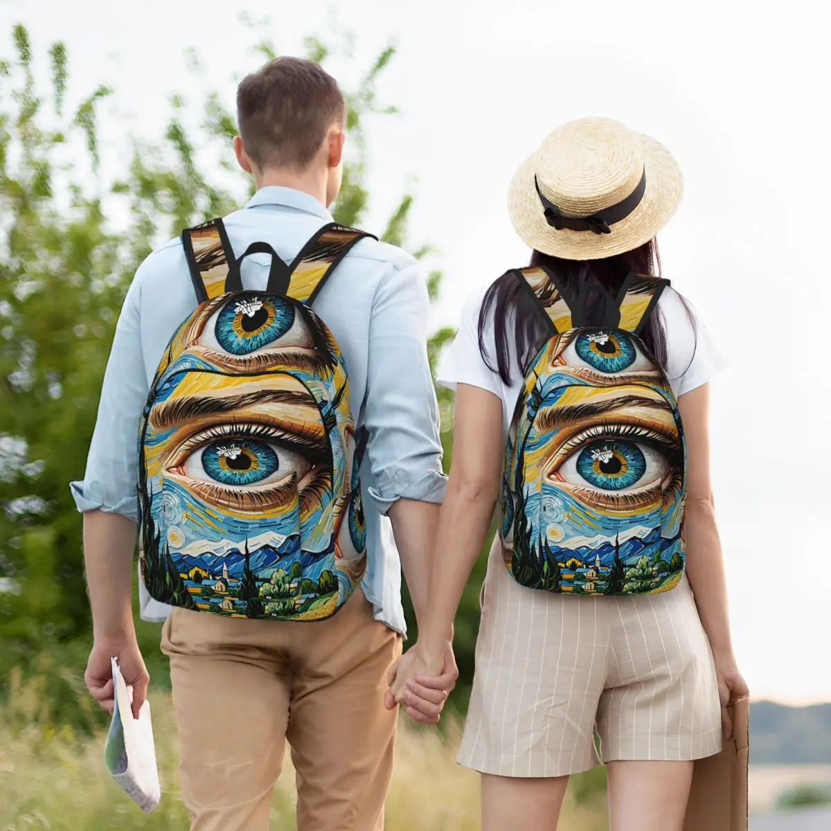 The Starry Night By Vincent Van Gogh Student Backpack School Bag Hiking Travel Daypack for Boys Girls Bookbag Shoulder Bags
