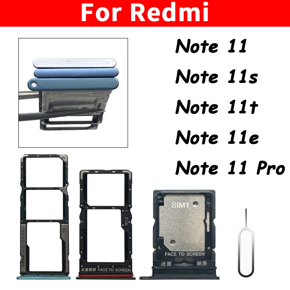 New Sim Card Tray Holder For Xiaomi Redmi Note 11 11S 11 Pro 4G 5G SIM Card Slot Micro SD Card Adapter Reader Replacement