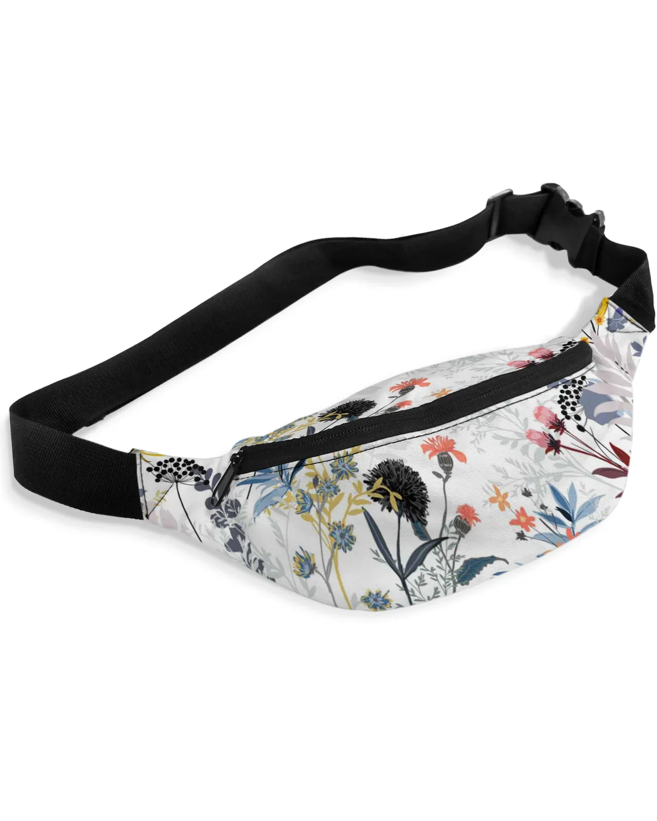 Flower Plant Dandelion Leaves Men Women Waist Bag Fanny Pack Purse Large Phone Belt Bag Wallet Pouch Waterproof Banana Hip Bags