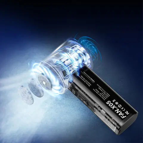 Nytt 2000mAh batteri 100 växlar AI supraledande kylning hängande hals utomhus minifläkt handhållen hopfällbar kraftfull turbofläkt 10 best sales höghastighetsfläkt - №8