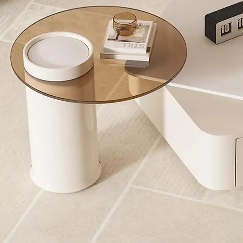 Square rock slab coffee table modern minimalist light luxury white simple small apartment