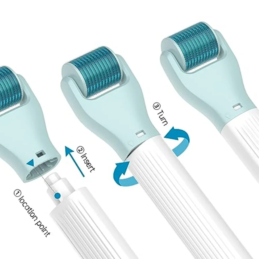 10 em 1 kit de rolo derma 0.25mm rolo de microagulhamento rolo derma com rolo de beleza facial ferramentas de cuidados com a pele 10 repl