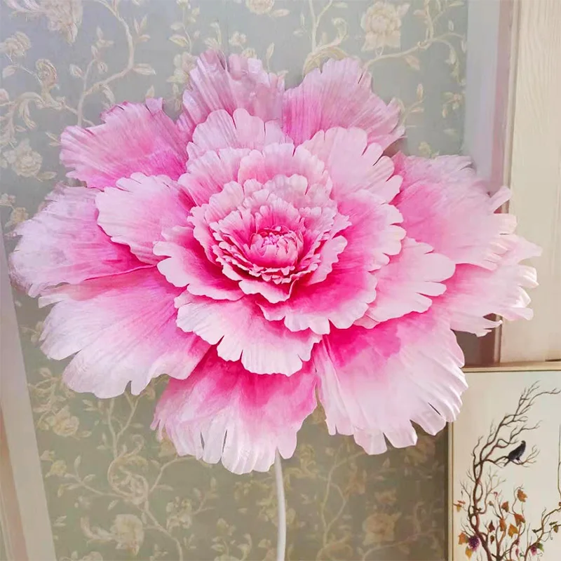 Giant Artificial Flower Velvet Peony Head Wedding Decor Road Leads Flower Background Decoration Home Party Stage Layout