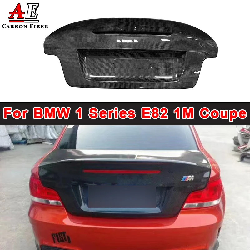 

For BMW 1 Series E82 1M 2008-2013 Coupe Carbon Fiber Rear Bumper Trunk Lid Plate Tail Gate Boot Flaps Cover Panel Body Kit