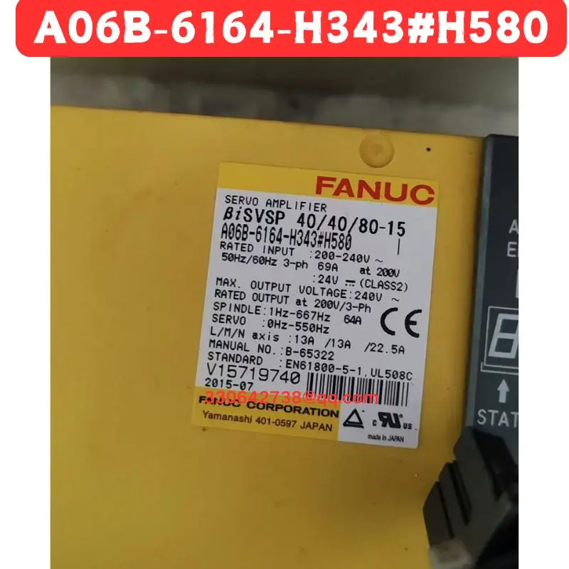 

A06B-6164-H343 # Контроллер усилителя шпинделя H580 Fanuc «четыре в одном», оригинальная разборка, протестировано в порядке