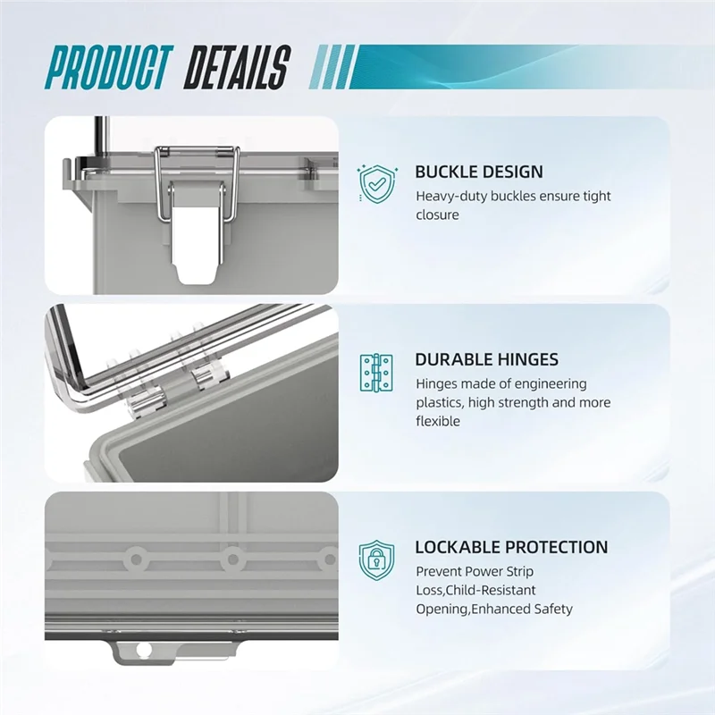 

AA01-крышка удлинителя для наружного применения — водонепроницаемая крышка розетки для электрической коробки IP66, водонепроницаемая для улицы, 9 футов X5 дюймов X4,3 дюйма