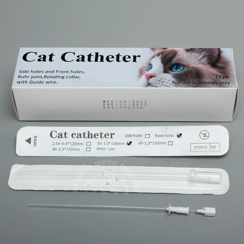 Cat Catheters with Stylet 3Fr End Hole 4Fr Side Holes Veterinary Supplies