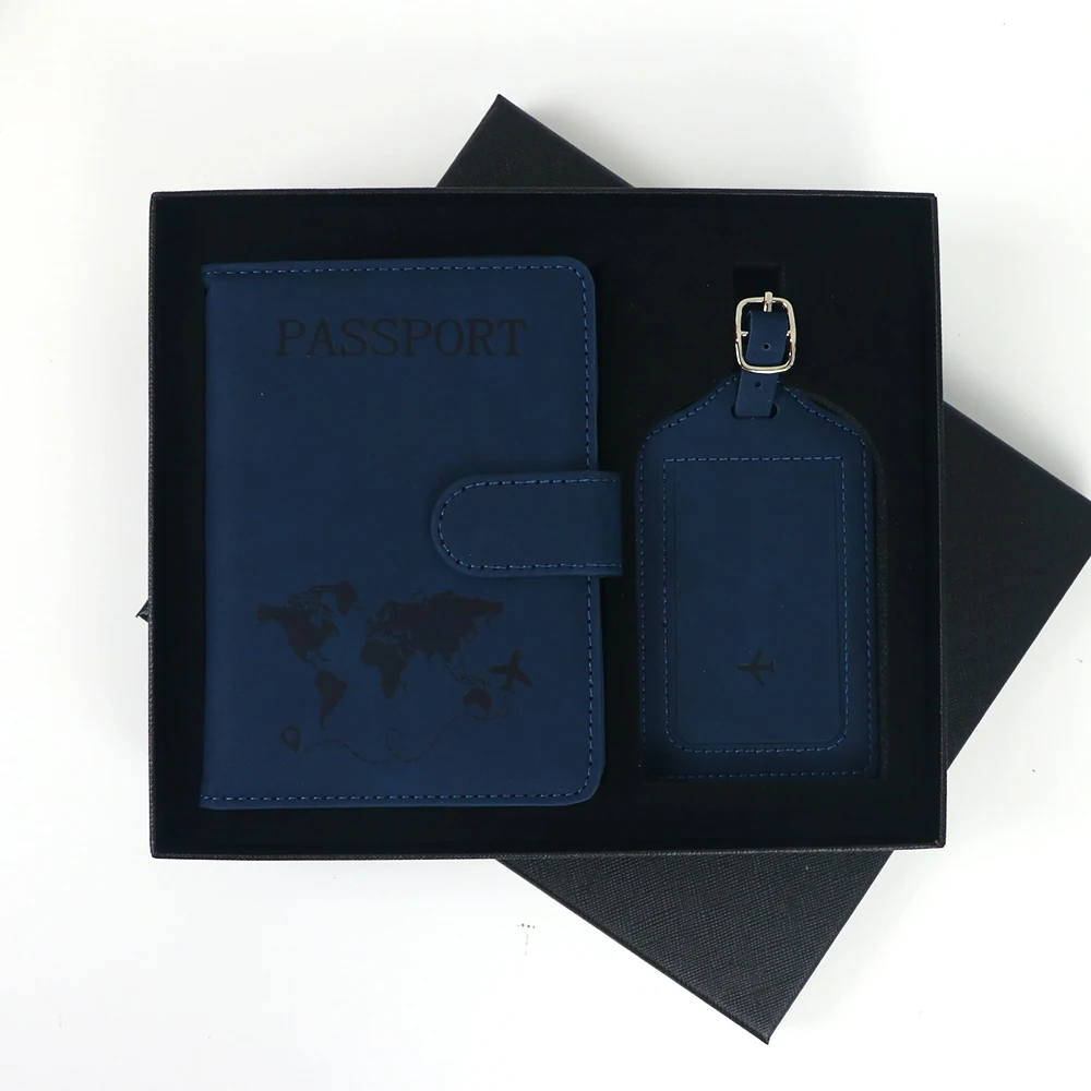 Personalisiertes Anti-Magnetisches Reisepass-Set mit Gepäckanhänger, PU-Leder Reisepasshülle mit Magnetverschluss, Reisepass-Tasche – Detail 9