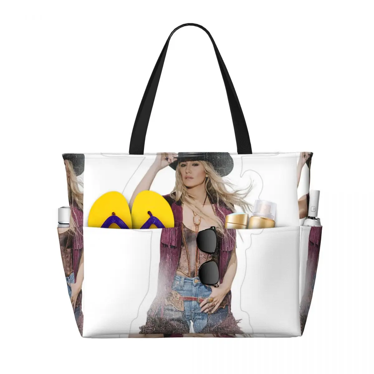 

Lainey Wilson - Country's Cool Again Portrait Beach Tote Bag Sport Gym Yoga Duffle Large Tote Bag Women Travel Bag Fitness bag