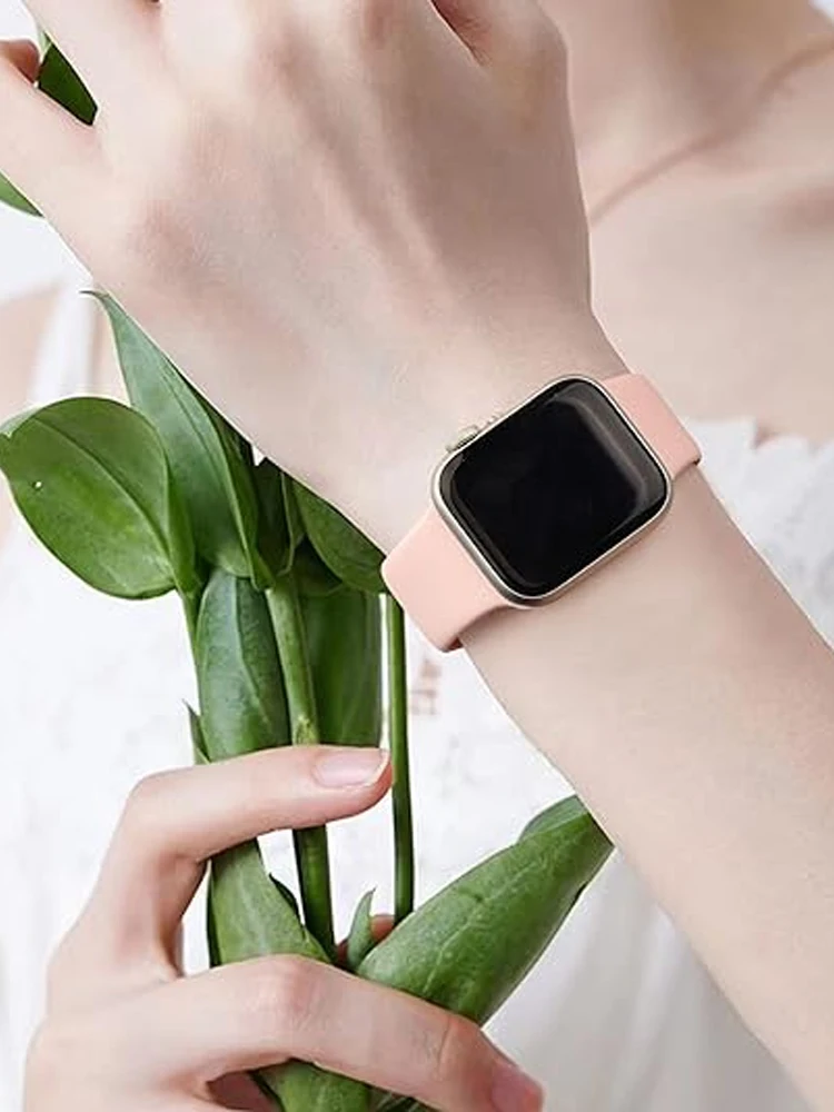 Silicone Strap For Apple Watch Band 45mm 44mm 42mm 49mm 41mm 40mm 38mm correa bracelet iwatch Series 8 7 9 SE 4 3 5 Ultra 6