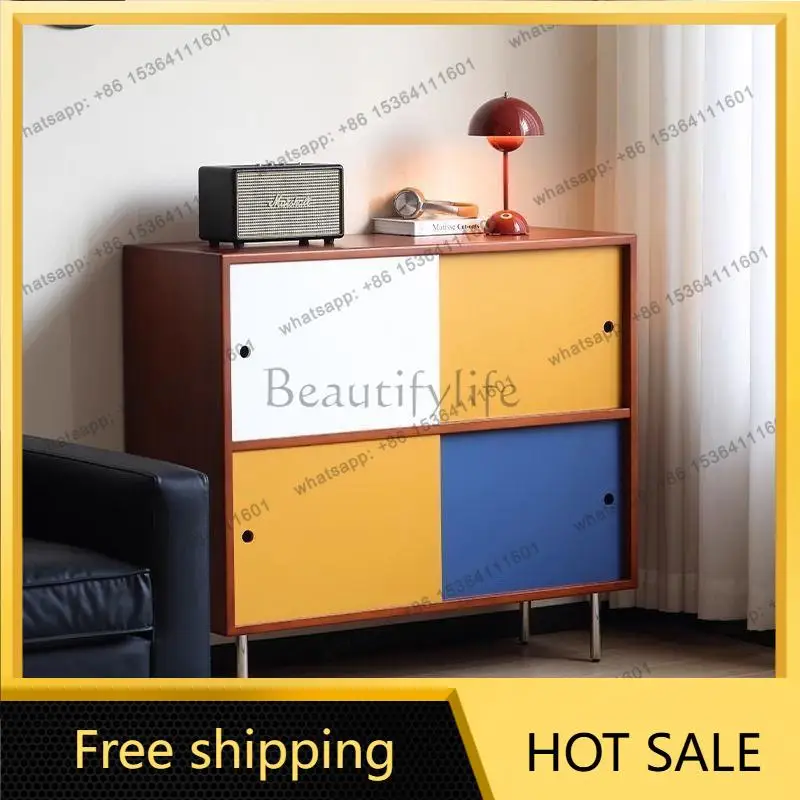 LS color matching medieval dining side integrated storage characteristic living room contrasting color locker