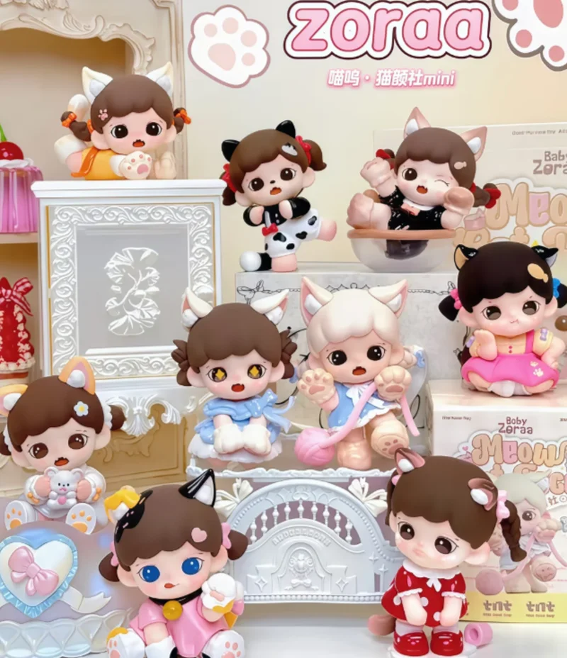 

Аутентичная мини-фигурка Zattoo Meow Cat Face, слепая коробка, модная игрушка, коллекционная милая кукла, подарок на день рождения для девочек
