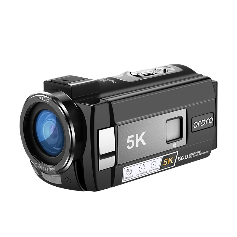 Digital Camera 5K 4k  Video Camcorder Night Vision, with Infrared Floodlights illumination, Ordro 2024 New Release Vlog Camaras