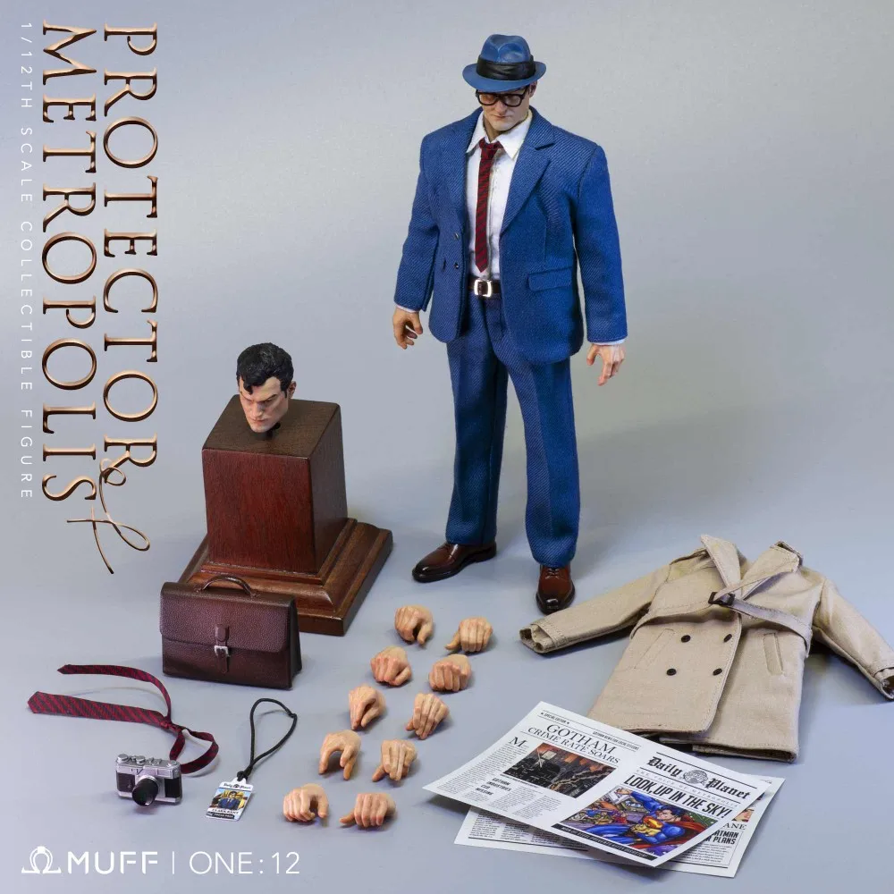 EN STOCK MUFF TOYS figura de acción a escala 1/12 Superman Clark Kent Guardianes de Metropolis Anime Hero 6 pulgadas hombres soldado modelo regalo